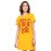 Women's Cotton Biowash Graphic Printed T-Shirt Dress with side pockets - Looking For True Love