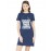 Women's Cotton Biowash Graphic Printed T-Shirt Dress with side pockets - Lot Cooler On Internet
