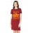 Women's Cotton Biowash Graphic Printed T-Shirt Dress with side pockets - Lot More Degrees