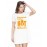 Women's Cotton Biowash Graphic Printed T-Shirt Dress with side pockets - Lot More Degrees