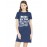 Women's Cotton Biowash Graphic Printed T-Shirt Dress with side pockets - Maa Se Bachna