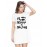 Women's Cotton Biowash Graphic Printed T-Shirt Dress with side pockets - Makeup Is Melting
