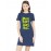 Women's Cotton Biowash Graphic Printed T-Shirt Dress with side pockets - Meri Baat Alag Hai