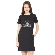 Moon Car Graphic Printed T-shirt Dress