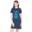 Women's Cotton Biowash Graphic Printed T-Shirt Dress with side pockets - Murga Chahiye Mereko