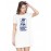 Women's Cotton Biowash Graphic Printed T-Shirt Dress with side pockets - Murga Chahiye Mereko