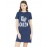Women's Cotton Biowash Graphic Printed T-Shirt Dress with side pockets - Nap Queen
