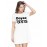 Women's Cotton Biowash Graphic Printed T-Shirt Dress with side pockets - Oye Khadus