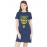 Women's Cotton Biowash Graphic Printed T-Shirt Dress with side pockets - Paani Kum Chai More