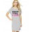 Women's Cotton Biowash Graphic Printed T-Shirt Dress with side pockets - Paint Sky Pink