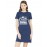 Women's Cotton Biowash Graphic Printed T-Shirt Dress with side pockets - Queens Born In Dec
