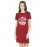 Women's Cotton Biowash Graphic Printed T-Shirt Dress with side pockets - Queens Born In June