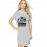 Women's Cotton Biowash Graphic Printed T-Shirt Dress with side pockets - Queens Born In Mar