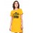 Women's Cotton Biowash Graphic Printed T-Shirt Dress with side pockets - Queens Born In Oct