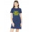Women's Cotton Biowash Graphic Printed T-Shirt Dress with side pockets - Roka Dhoka