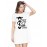 Women's Cotton Biowash Graphic Printed T-Shirt Dress with side pockets - Save The Girl Child