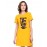Women's Cotton Biowash Graphic Printed T-Shirt Dress with side pockets - Selfie Mein Nahi Leti