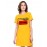 Women's Cotton Biowash Graphic Printed T-Shirt Dress with side pockets - Sikhni Hoon Bhatinda Ki