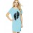 Women's Cotton Biowash Graphic Printed T-Shirt Dress with side pockets - Skeleton Mask