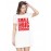 Women's Cotton Biowash Graphic Printed T-Shirt Dress with side pockets - Small Big Difference