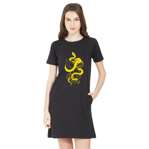 Snake Crystal Graphic Printed T-shirt Dress