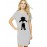 Women's Cotton Biowash Graphic Printed T-Shirt Dress with side pockets - Squeeze Dog