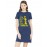 Women's Cotton Biowash Graphic Printed T-Shirt Dress with side pockets - Stand Out