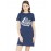 Women's Cotton Biowash Graphic Printed T-Shirt Dress with side pockets - Stay Strong
