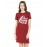 Women's Cotton Biowash Graphic Printed T-Shirt Dress with side pockets - Stay Strong