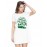 Women's Cotton Biowash Graphic Printed T-Shirt Dress with side pockets - Take Me On Trip