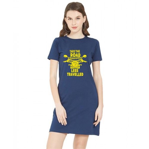 Take The Road Less Travelled Graphic Printed T-shirt Dress