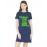 Women's Cotton Biowash Graphic Printed T-Shirt Dress with side pockets - Tareef Karu Kya