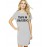 Women's Cotton Biowash Graphic Printed T-Shirt Dress with side pockets - Think Pawsitive