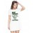 Women's Cotton Biowash Graphic Printed T-Shirt Dress with side pockets - Thinking About Khana