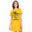 Women's Cotton Biowash Graphic Printed T-Shirt Dress with side pockets - Thinking About Khana