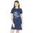 Women's Cotton Biowash Graphic Printed T-Shirt Dress with side pockets - Tumcha Nehmichach Zalay