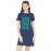Women's Cotton Biowash Graphic Printed T-Shirt Dress with side pockets - Waiting For Sign