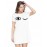 Women's Cotton Biowash Graphic Printed T-Shirt Dress with side pockets - Wink Eyes