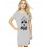 Women's Cotton Biowash Graphic Printed T-Shirt Dress with side pockets - Woof Dog
