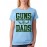 Women's Cotton Biowash Graphic Printed Half Sleeve T-Shirt - Guns Don't Dads Do