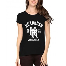 Women's Cotton Biowash Graphic Printed Half Sleeve T-Shirt - Head Rush Chosen