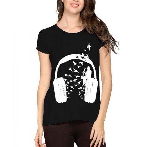 Headphone Accordion Graphic Printed T-shirt