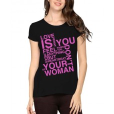 Women's Cotton Biowash Graphic Printed Half Sleeve T-Shirt - Heartbeat Of Your Women