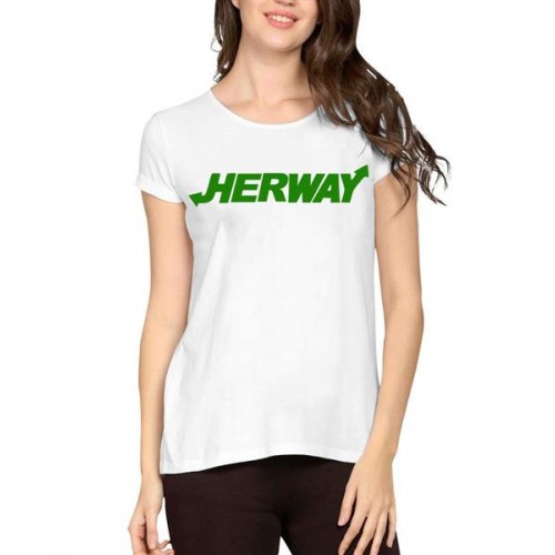 Women's Cotton Biowash Graphic Printed Half Sleeve T-Shirt - Herway