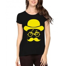 Mustache Bicycle Graphic Printed T-shirt