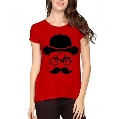 Mustache Bicycle Graphic Printed T-shirt