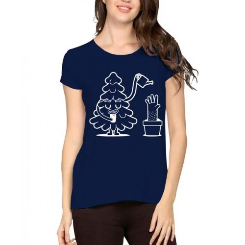 Women's Cotton Biowash Graphic Printed Half Sleeve T-Shirt - Human Grow
