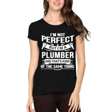 Women's Cotton Biowash Graphic Printed Half Sleeve T-Shirt - I'm Perfect