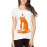 Women's Cotton Biowash Graphic Printed Half Sleeve T-Shirt - Intelligent Cat