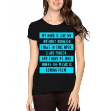 Women's Cotton Biowash Graphic Printed Half Sleeve T-Shirt - Internet Browser